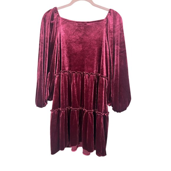 Betsey Johnson Velvet Mini Dress S Pink Festive Boho Western Chic Feminine 80s - Picture 7 of 12